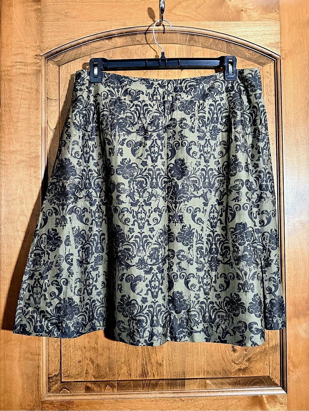 Banana Republic Floral A-Line Skirt in Beige & Black Size 14 NWT